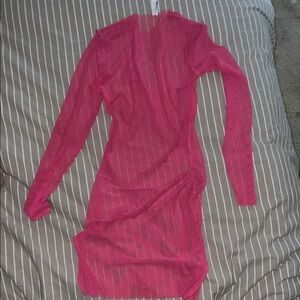 Elegant Pink Sheer Dress/ COVER UP